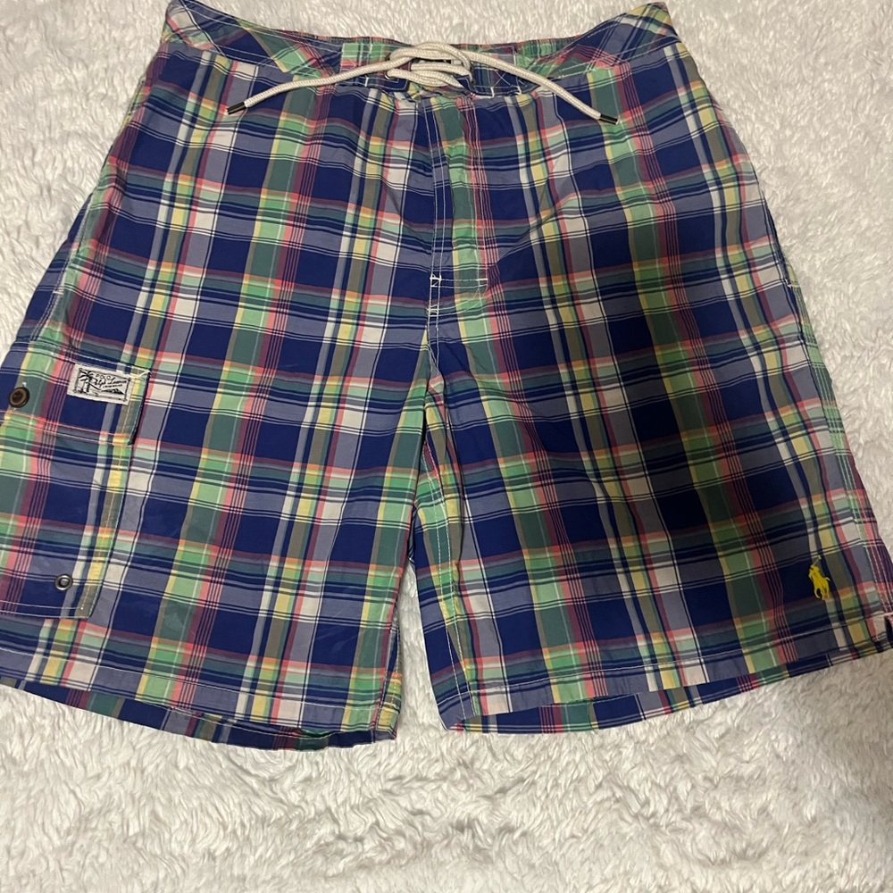 Polo Ralph Lauren Swim Trunks Mens Large Colorful Plaid Pockets
Beach Vacation